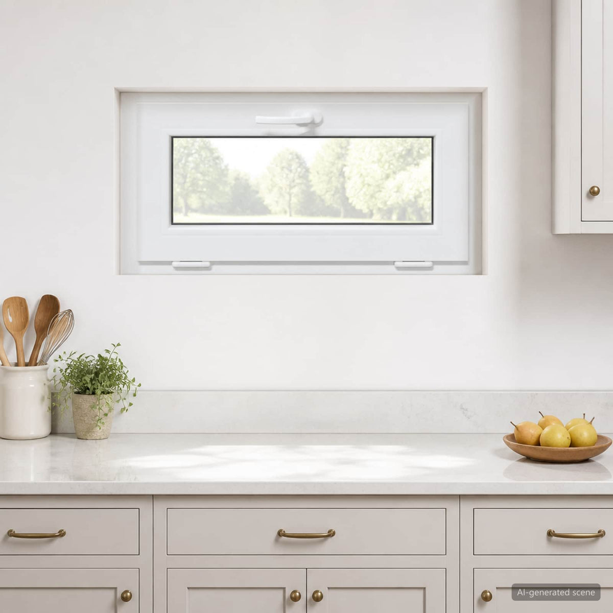 Basement Window Internal Colour RISOR Glazing White Length