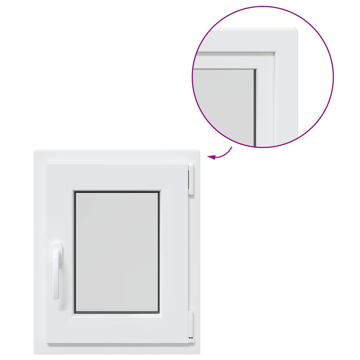 Basement Window Internal Colour RISOR Tilting Turn Right White