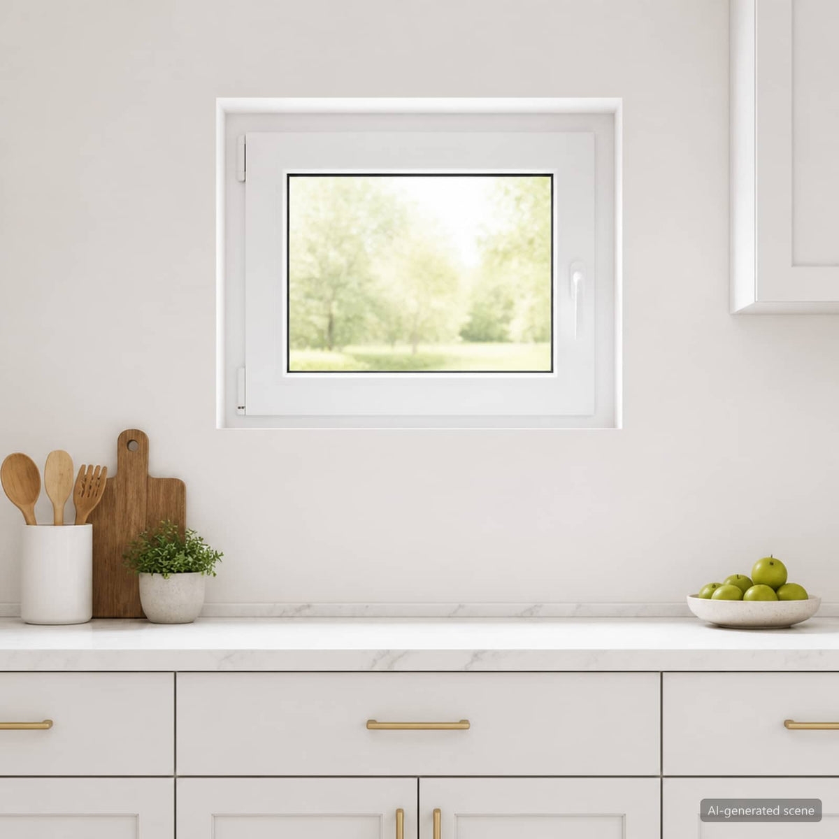 Basement Window Internal Colour RISOR 40 x 50 cm Tilting and Turn Left White Two-layer 70 cm