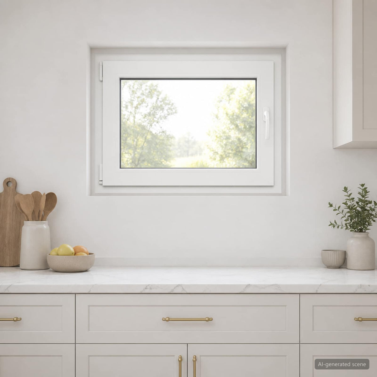 vidaXL Basement Window Internal Colour RISOR 40 x 55 cm Tilting and Turn Left White Two-layer