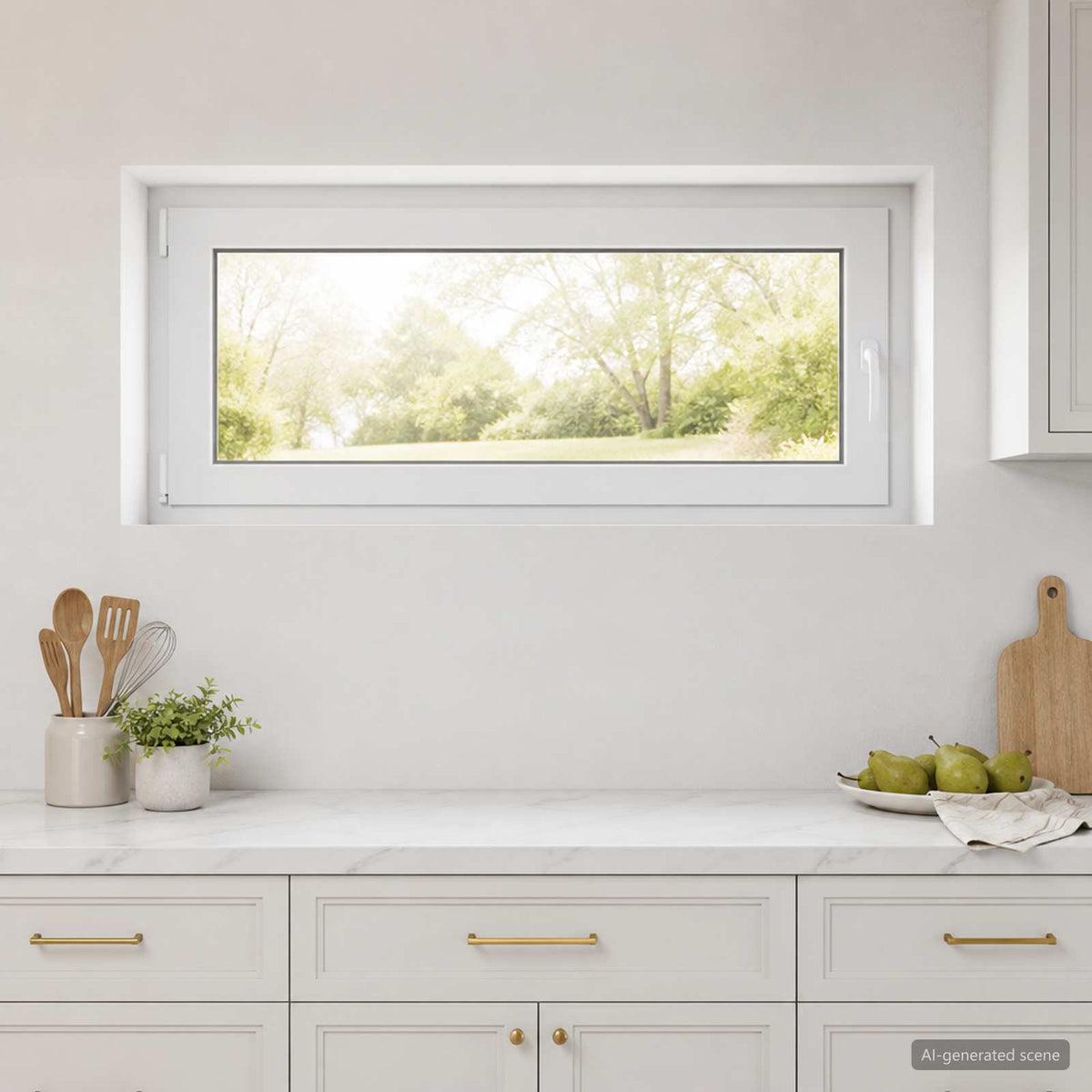 Basement Window Internal Colour RISOR Tilting Turn Left White