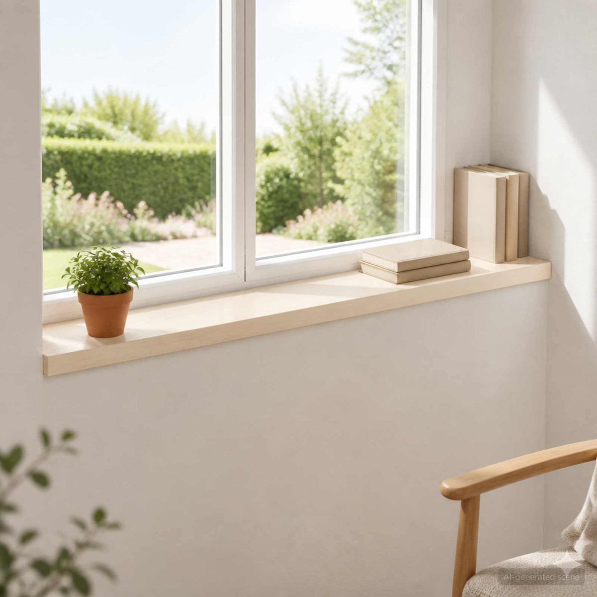 Window Sills 2 pcs Solid Oak Wood White