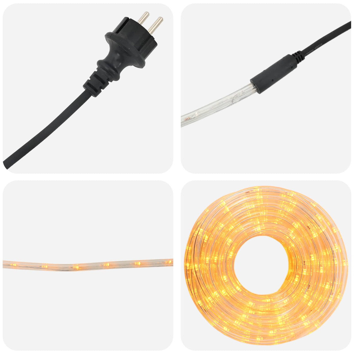 vidaXL Christmas LED Rope Light 480 LEDs Yellow 20 m 6