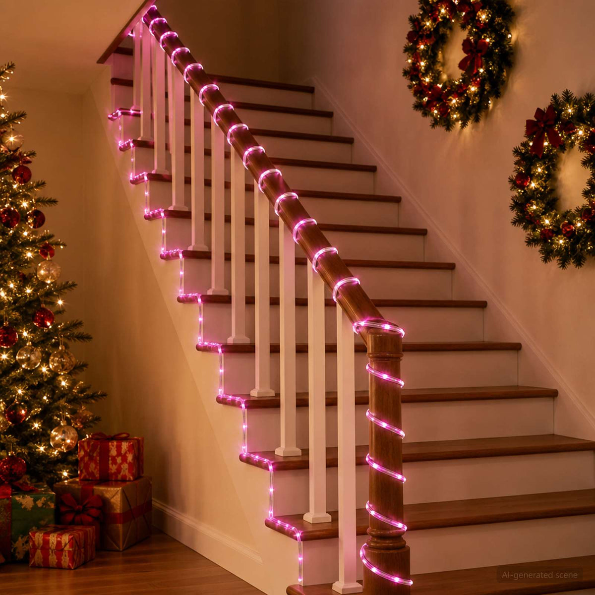 Christmas LED Rope Light 120 LEDs Pink 20 m
