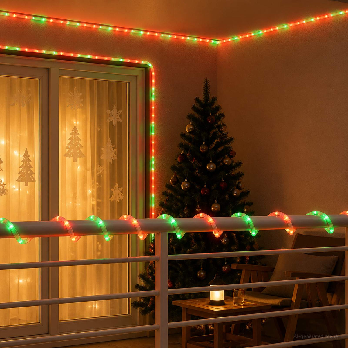 vidaXL Christmas LED Rope Light 480 LEDs Red, Green 20 m 3