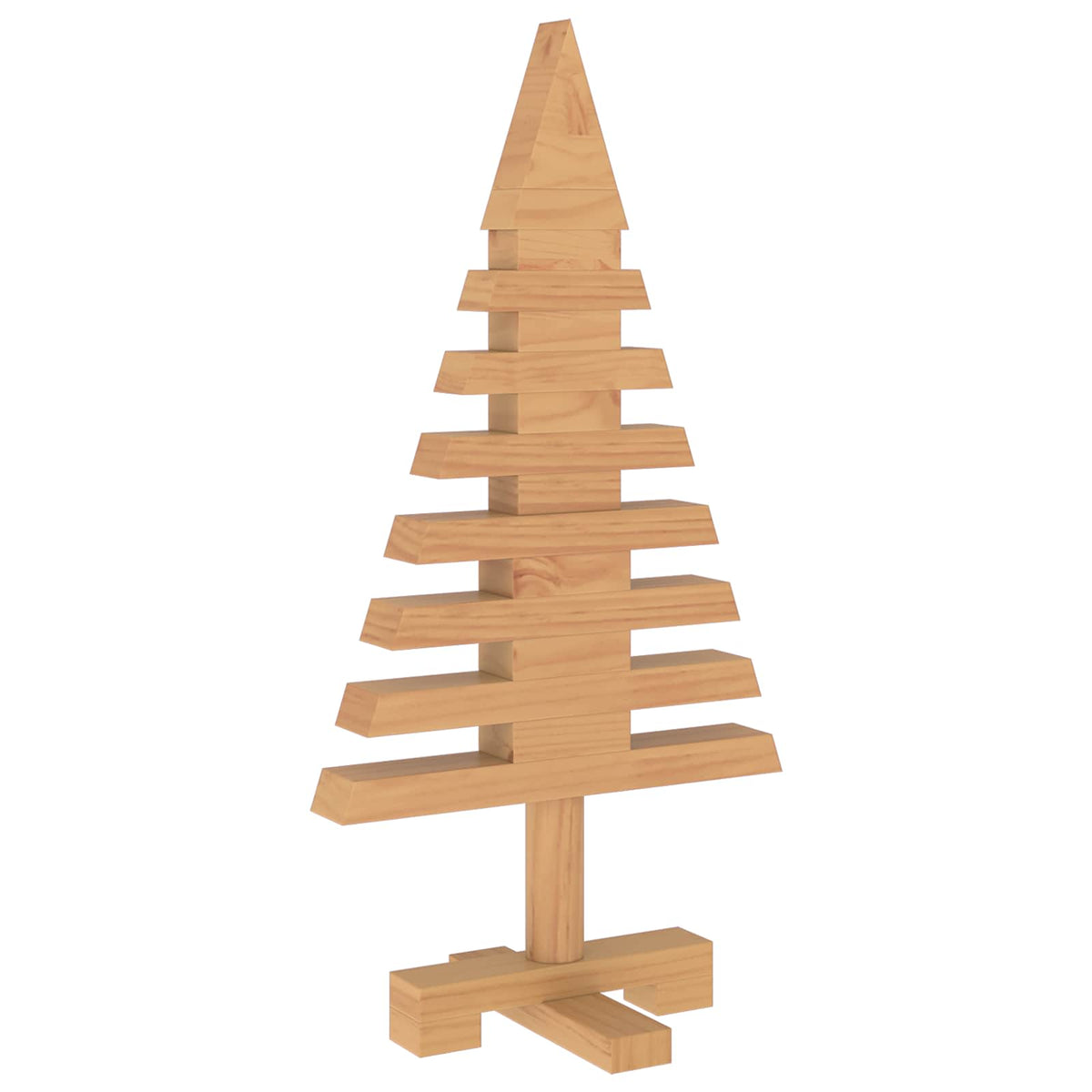 vidaXL Wooden Christmas Tree KOTKA 60 cm Solid Pine Wood Brown Finish 4