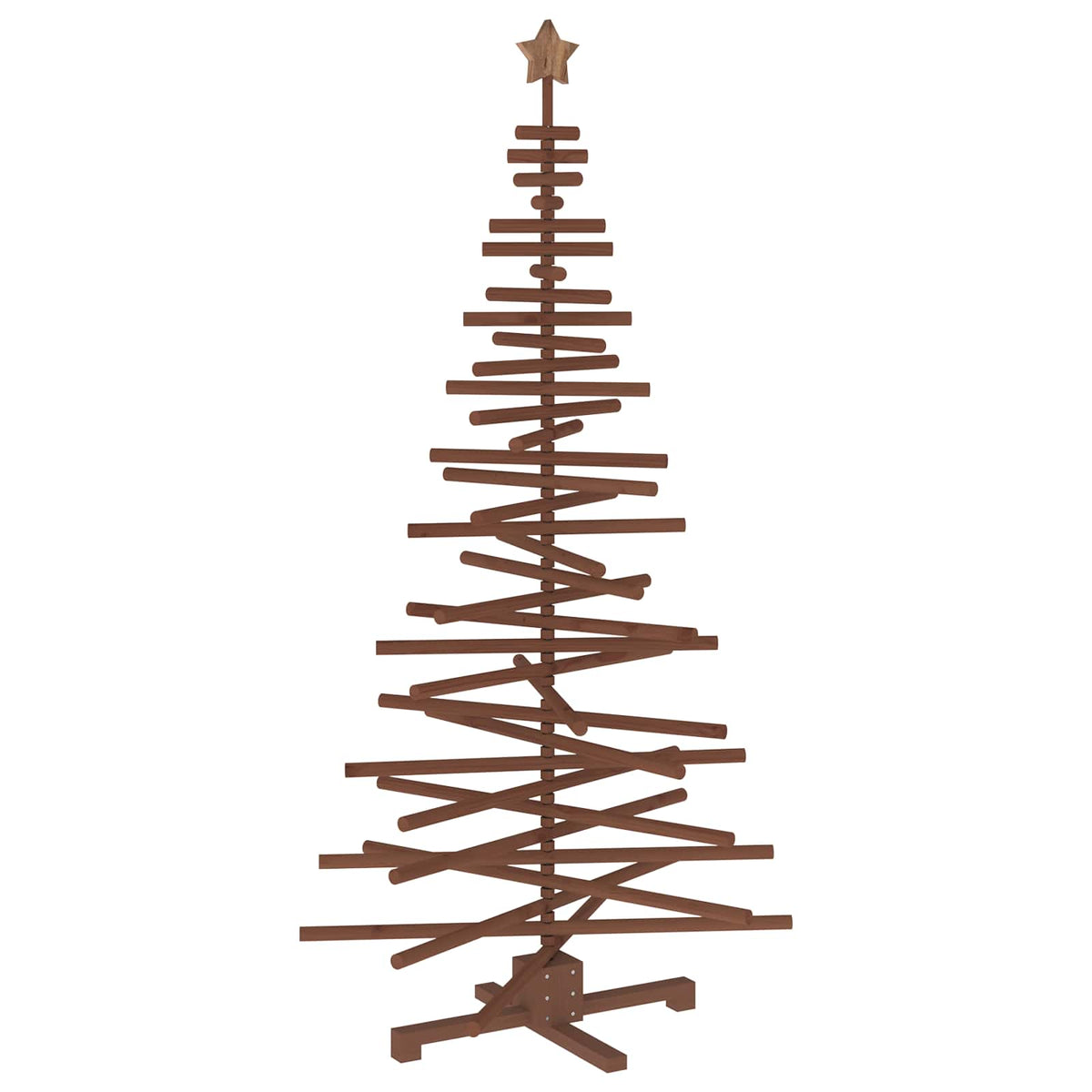 Wooden Christmas Tree KOTKA Solid Pine Wood Dark Brown Finish 180 cm