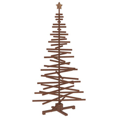 Wooden Christmas Tree KOTKA Solid Pine Wood Dark Brown Finish 180 cm