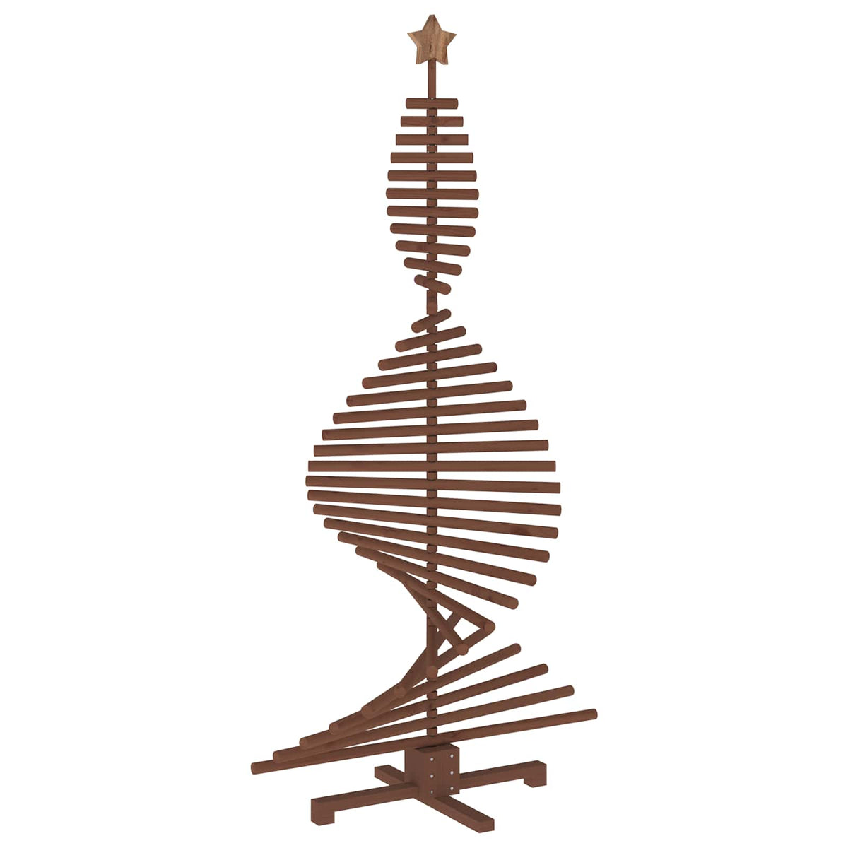 Wooden Christmas Tree KOTKA Solid Pine Wood Dark Brown Finish 180 cm