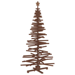 Wooden Christmas Tree KOTKA Solid Pine Wood Dark Brown Finish 180 cm