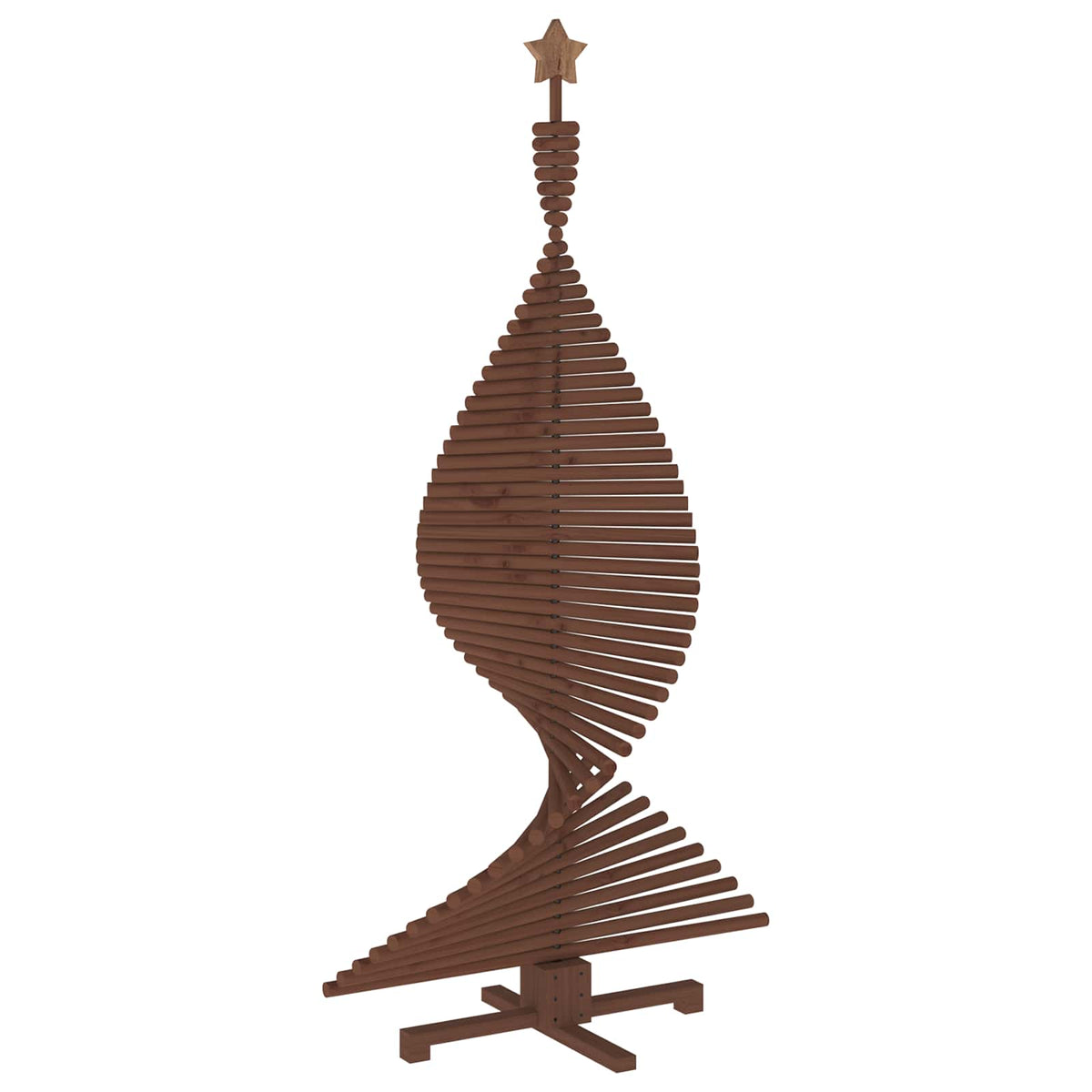 Wooden Christmas Tree KOTKA Solid Pine Wood Dark Brown Finish 180 cm