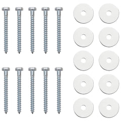 vidaXL Earth anchor 10 pcs Ø10 x 50 cm Galvanized Metal Silver 6