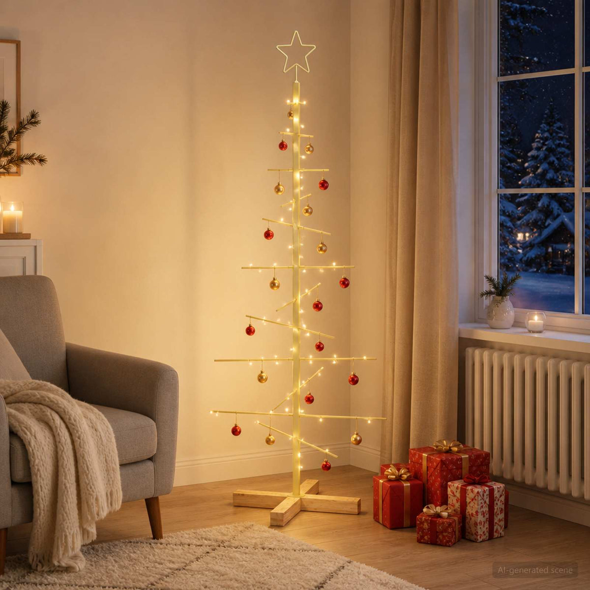 Metal Christmas Tree KUOPIO 120 cm Gold