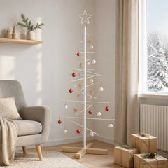 vidaXL Metal Christmas Tree KUOPIO 120 cm Steel White 3