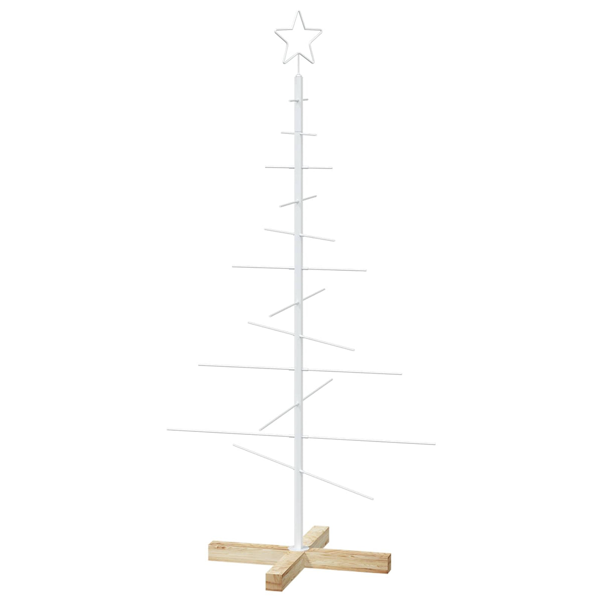 vidaXL Metal Christmas Tree KUOPIO 120 cm Steel White 2