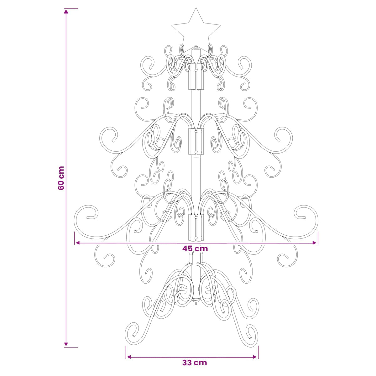 Metal Christmas Tree KUOPIO Steel White 60 cm
