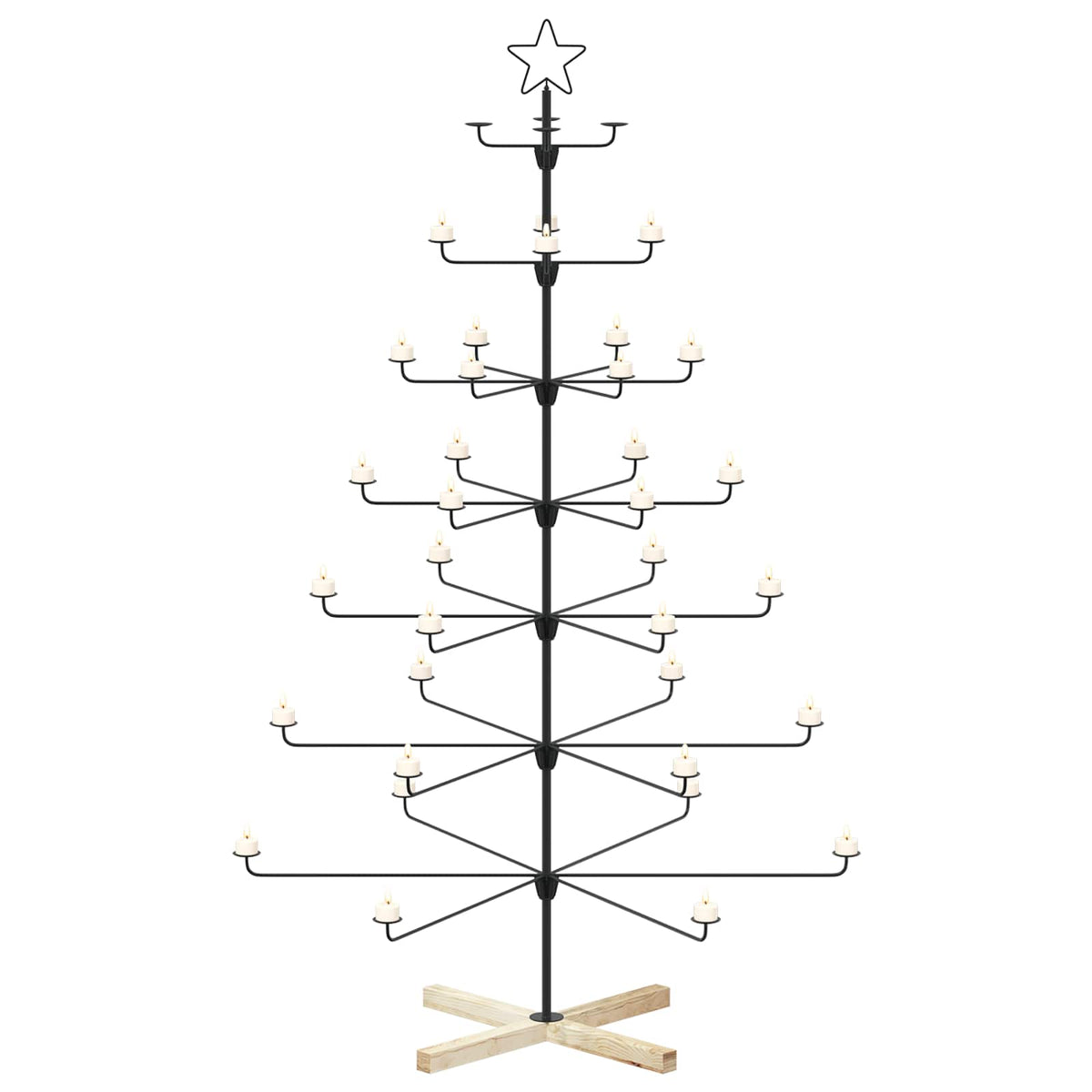 Metal Christmas Tree with Holder KUOPIO Steel Black 180 cm