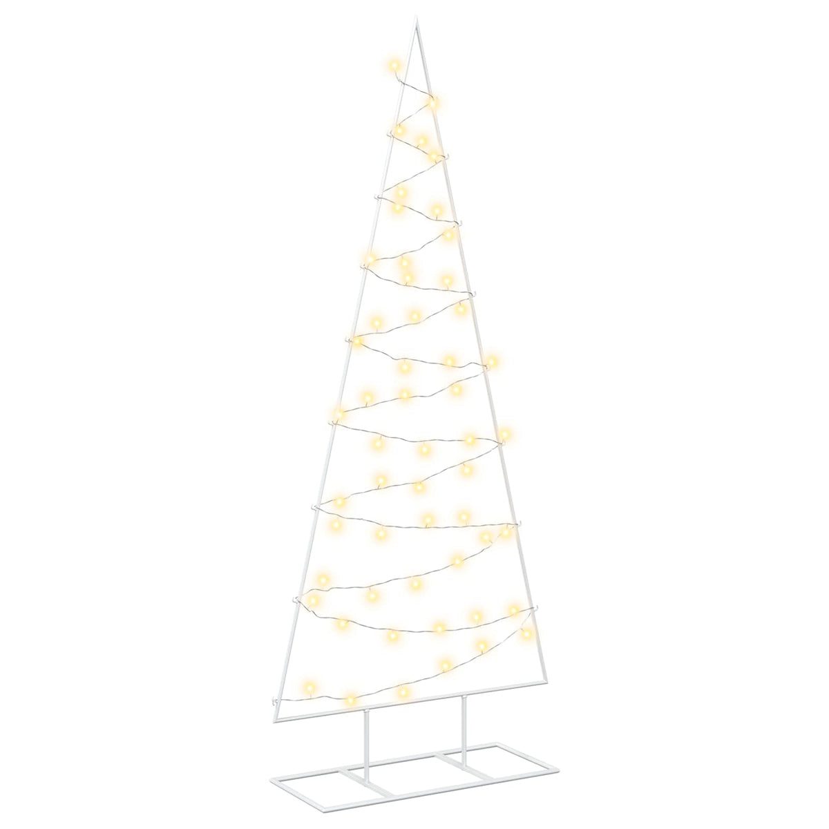 vidaXL Metal Christmas Tree with Stand KUOPIO 150 cm Warm White Steel 2