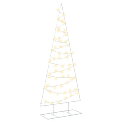 vidaXL Metal Christmas Tree with Stand KUOPIO 150 cm Warm White Steel 2