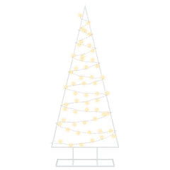 vidaXL Metal Christmas Tree with Stand KUOPIO 150 cm Warm White Steel 4