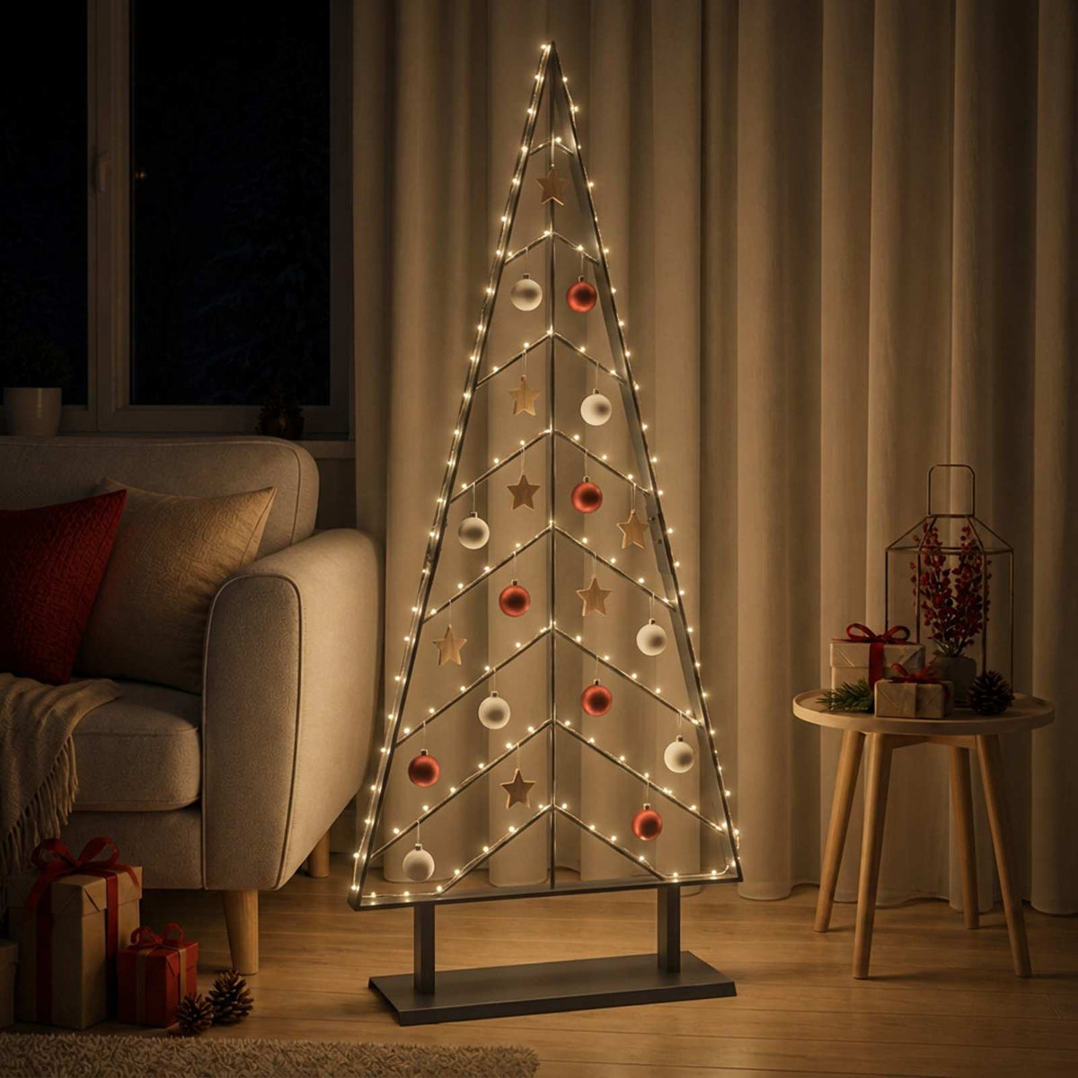 Metal Christmas Tree KUOPIO Steel Black 125 cm
