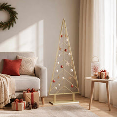 Metal Christmas Tree KUOPIO Steel Gold 125 cm