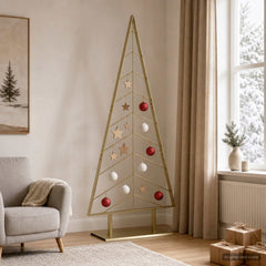 Metal Christmas Tree KUOPIO Steel Gold 180 cm