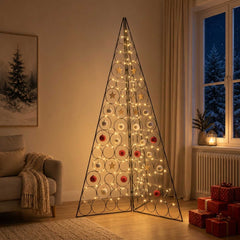 Metal Christmas Tree KUOPIO Steel Black 180 cm
