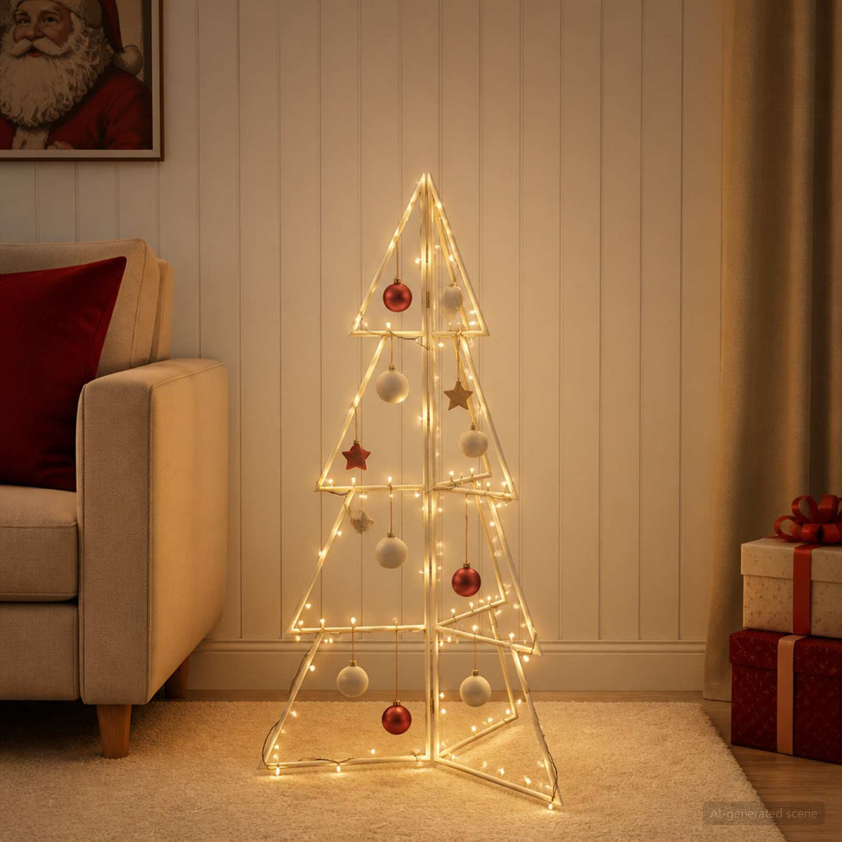 vidaXL Metal Christmas Tree with Folding Stand KUOPIO 100 cm Steel 1