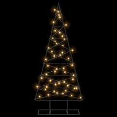 Metal Christmas Tree KUOPIO Warm White Steel Black with LED 125 cm