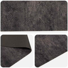 Kitchen Rug Black Concrete Polyamide Washable
