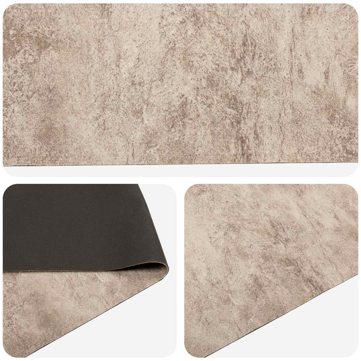 Kitchen Rug Beige Concrete Polyamide Washable