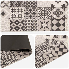 Kitchen Rug Grey Mosaic Polyamide Washable