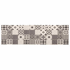 Kitchen Rug Grey Mosaic Polyamide Washable