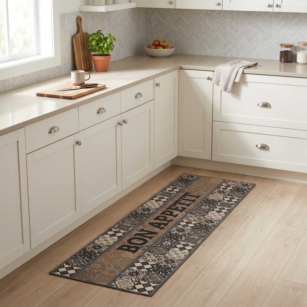 Kitchen Rug Grey Bon Appetit Polyamide