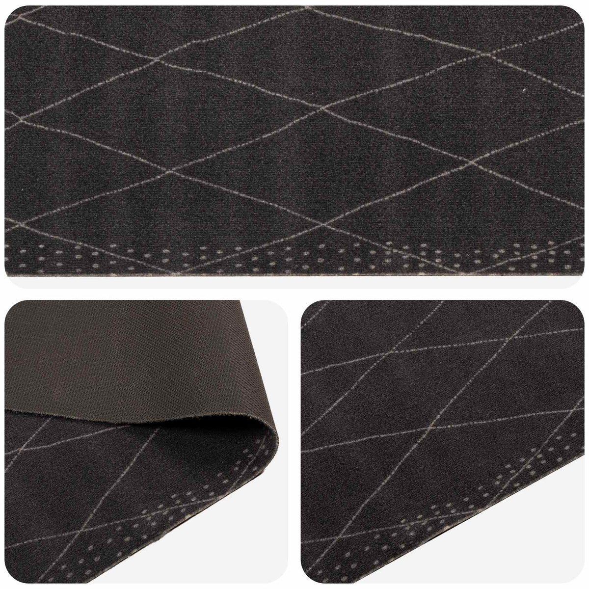 Kitchen Rug Anthracite Checkered Polyamide