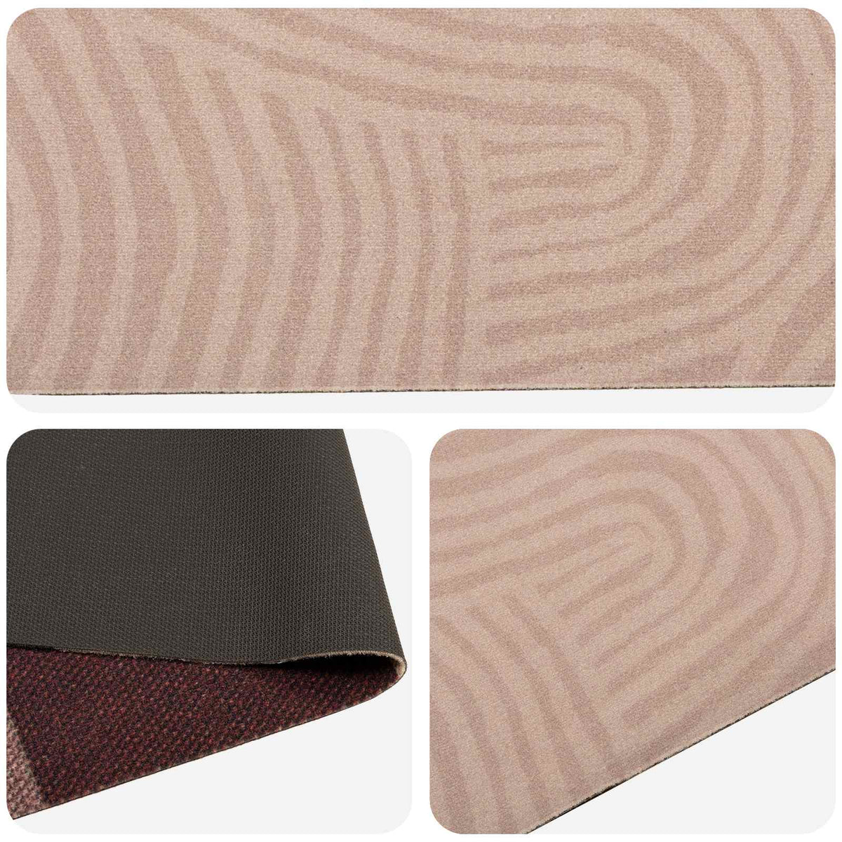 Kitchen Rug Taupe Scandinavian Polyamide