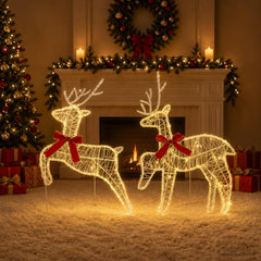 Christmas Reindeer 2 pcs 40 LEDs 43 x 19 x 65 cm Warm white
