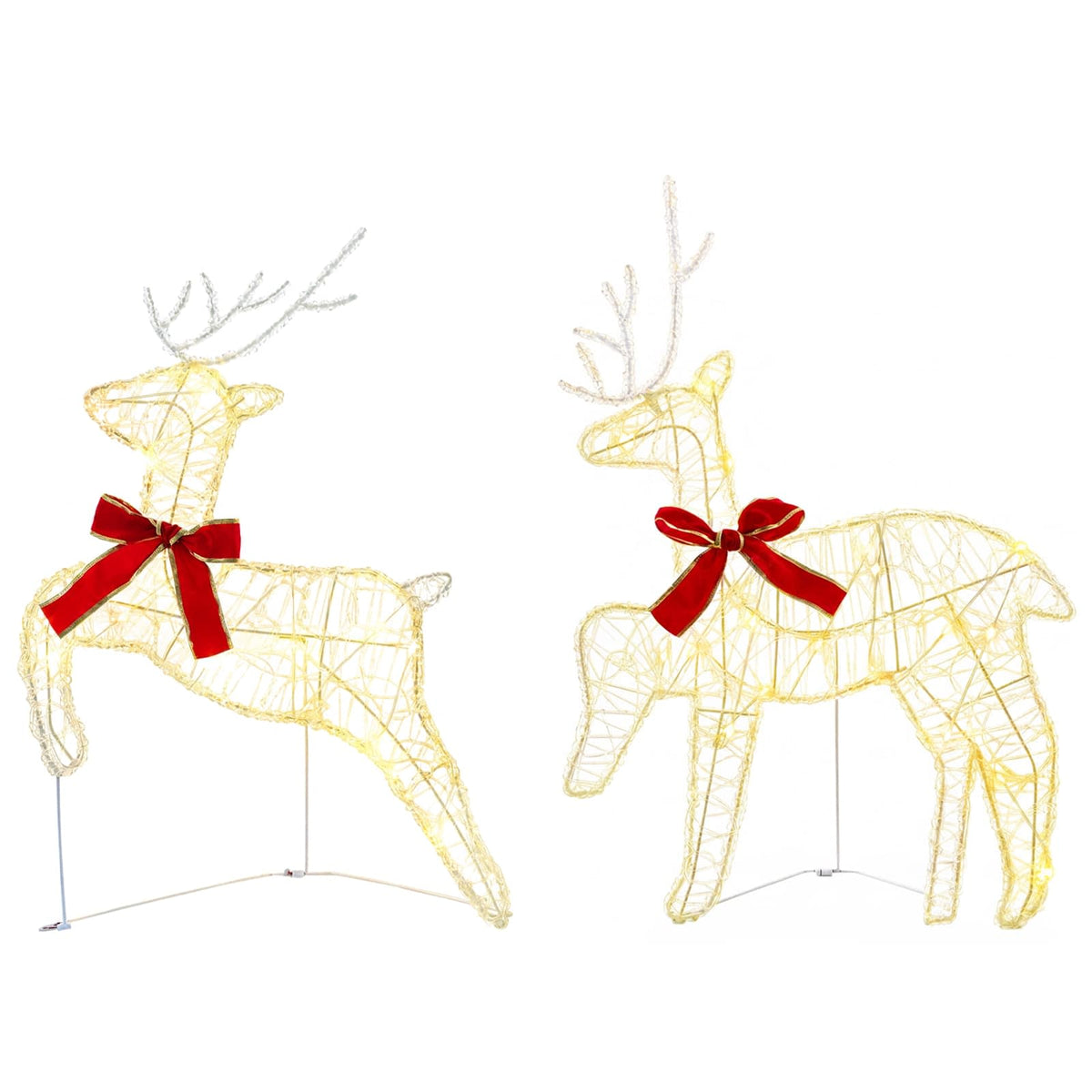 Christmas Reindeer 2 pcs 40 LEDs 43 x 19 x 65 cm Warm white