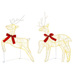 Christmas Reindeer 2 pcs 40 LEDs 43 x 19 x 65 cm Warm white
