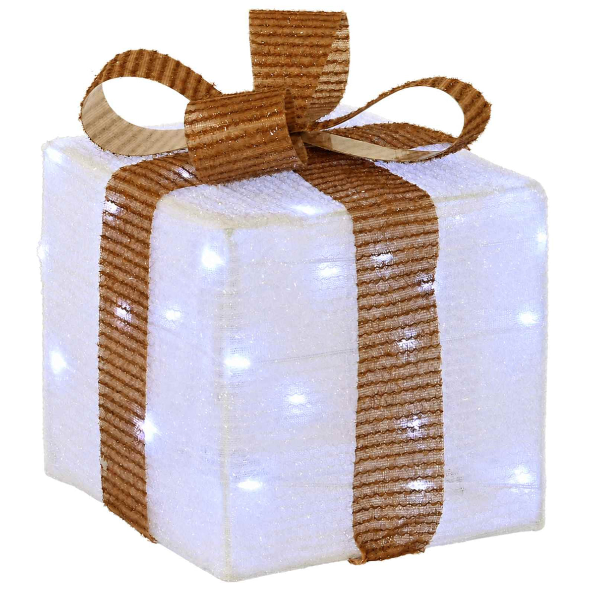 vidaXL Lighted Christmas Gift Box 3 pcs 64 LEDs Cold White 5
