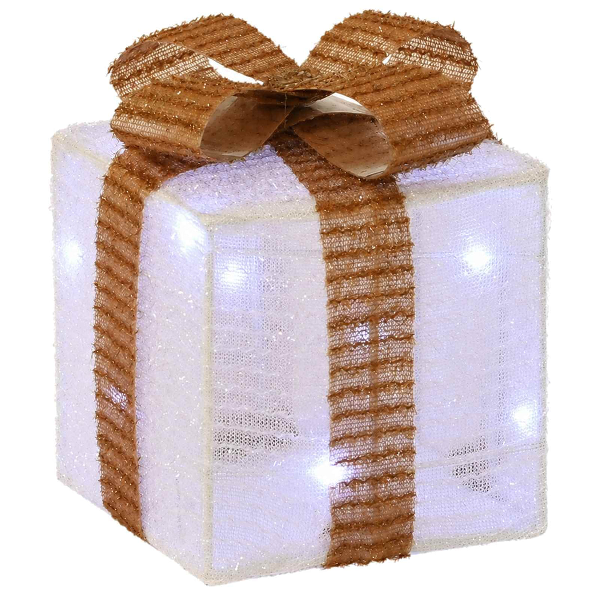vidaXL Lighted Christmas Gift Box 3 pcs 64 LEDs Cold White 6