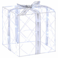 vidaXL Lighted Christmas Gift Box 3 pcs 150 LEDs Cold White 4