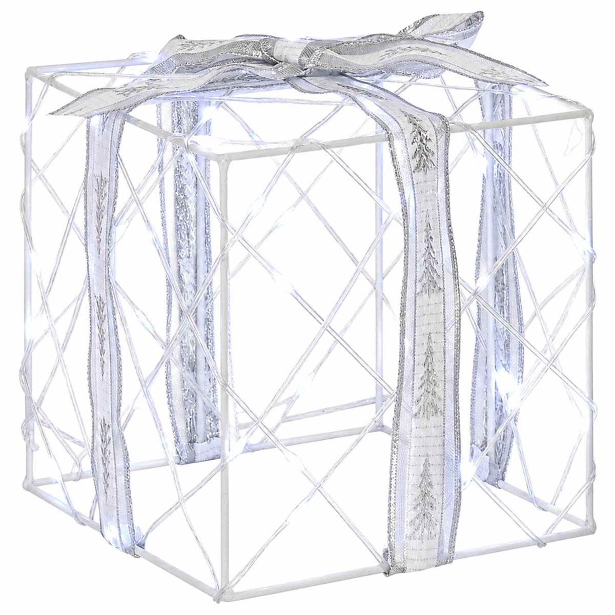 vidaXL Lighted Christmas Gift Box 3 pcs 150 LEDs Cold White 5