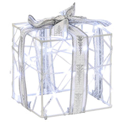 vidaXL Lighted Christmas Gift Box 3 pcs 150 LEDs Cold White 6