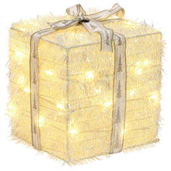 vidaXL Lighted Christmas Gift Box 3 pcs 64 LEDs Warm White 4