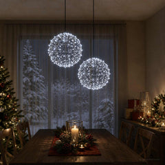 Christmas Finial Light 600 LEDs 2 pcs Ø 30 x 32 cm Cold white