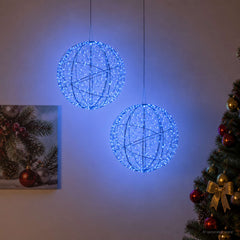 Christmas Finial Light 600 LEDs 2 pcs Ø 40 x 42 cm Blue