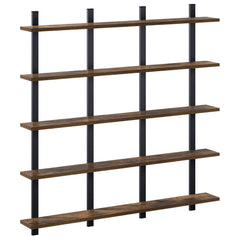 vidaXL Wall Shelf Smoked Oak 102 x 13.5 x 102 cm Engineered Wood 2