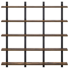 vidaXL Wall Shelf Smoked Oak 102 x 13.5 x 102 cm Engineered Wood 3